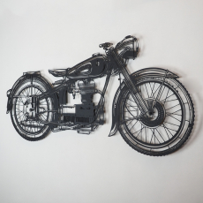 Nástenná dekorácia Moto Racer, 100 cm, čierna - 4
