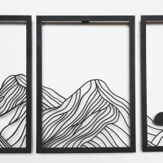 Nástenná dekorácia Mountain, 115 cm, čierna - 3
