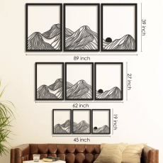 Nástenná dekorácia Mountain, 115 cm, čierna - 6