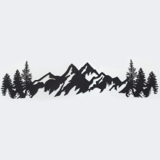 Nástenná dekorácia Mountains, 69 cm, čierna - 3