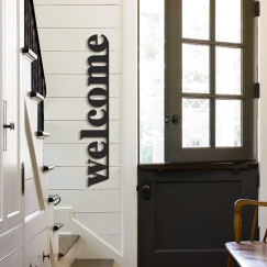 Nástenná dekorácia Welcome, 98 cm, čierna