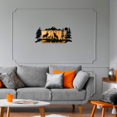 Nástenná dekorácia Wolves, 88 cm, čierna - 2