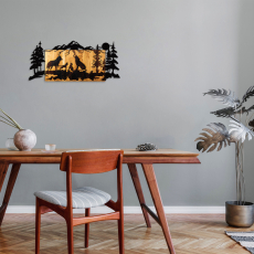 Nástenná dekorácia Wolves, 88 cm, čierna - 4