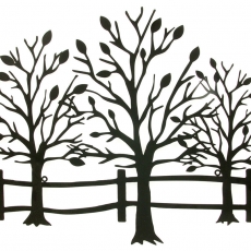 Nástěnná kovová dekorace Trees, 64 cm - 1