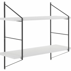 Nástenná polica Belfast, 76 cm, biela/čierna - 1