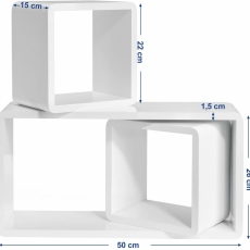 Nástenná polica Cesar (Sada 3 ks), biela - 2