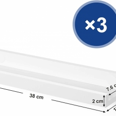 Nástenná polica Ulis (Súprava 3 ks), 38 cm, biela - 7