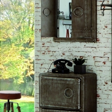 Nástěnná skříňka se zrcadlem Trident, 71 cm, antracitová - 4