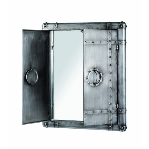 Nástenná skrinka so zrkadlom Trident, 71 cm, antracitová - 1