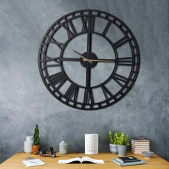 Nástěnné hodiny Drealk, 70 cm, černá