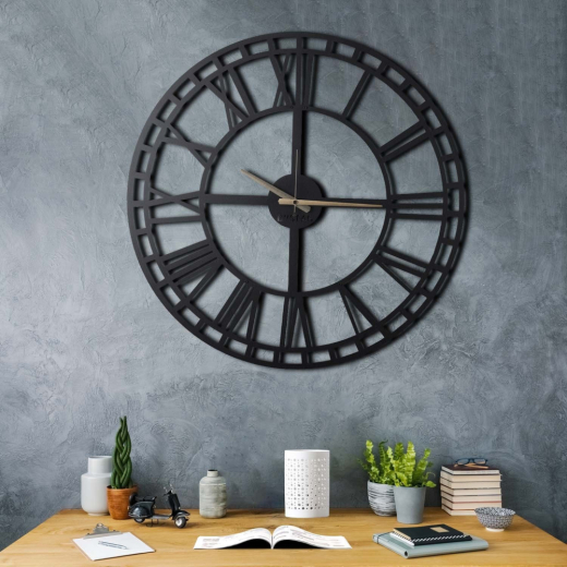 Nástenné hodiny Drealk, 70 cm, čierna - 1