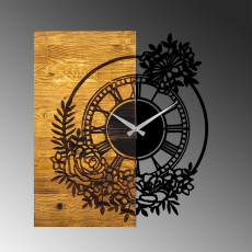 Nástěnné hodiny Flower, 58 cm, hnědá - 6