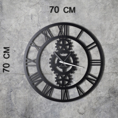 Nástenné hodiny Gear, 70 cm, čierna - 6