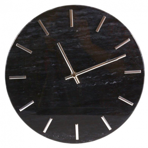 Nástenné hodiny Mramor, 30 cm, čierna - 1
