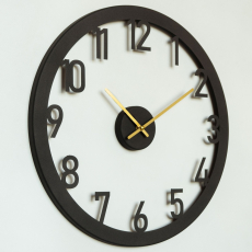Nástěnné hodiny Stroke, 48 cm, černá - 3