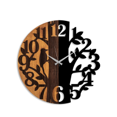 Nástenné hodiny Tree, 56 cm, hnedá - 5