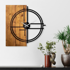 Nástěnné hodiny Wood, 58 cm, hnědá - 1