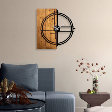 Nástěnné hodiny Wood, 58 cm, hnědá - 3