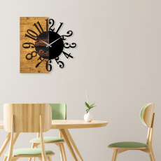Nástenné hodiny Wooden Clock, 58 cm, hnedá - 2