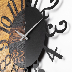 Nástěnné hodiny Wooden Clock, 58 cm, hnědá - 3
