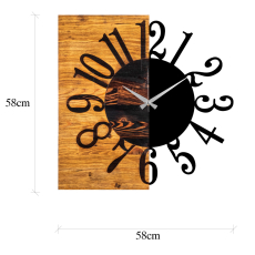 Nástěnné hodiny Wooden Clock, 58 cm, hnědá - 6