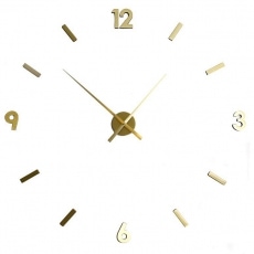 Nástěnné hodiny z nalepovacích číslic Maxi, mosaz - 1