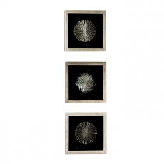Nástenné obrázky Frencis (SET 3 ks), 30 cm, čierno strieborná - 1