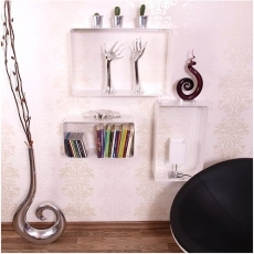 Nástenné police kovové, 3 ks - 1