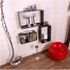 Nástenné police kovové, 3 ks - 3