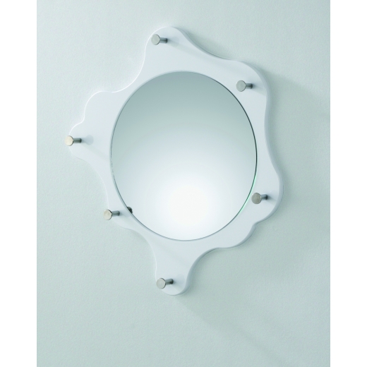 Nástěnné zrcadlo Avenus, bílá / chrom - 1