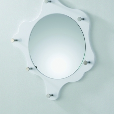 Nástěnné zrcadlo Avenus, bílá / chrom - 1