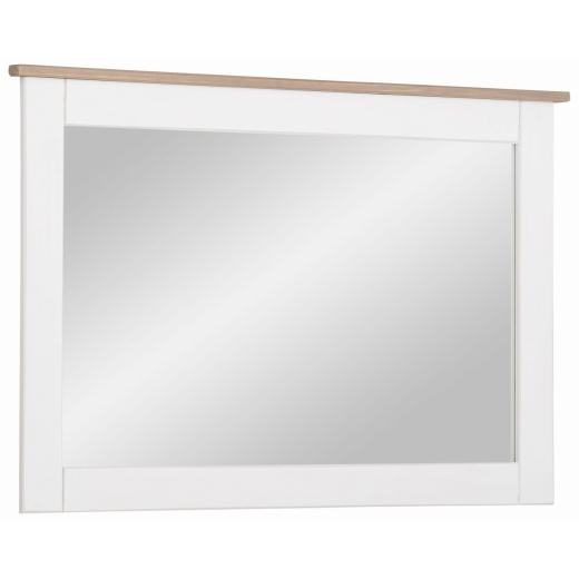 Nástěnné zrcadlo Cosma, 90 cm, bílá / šedá - 1