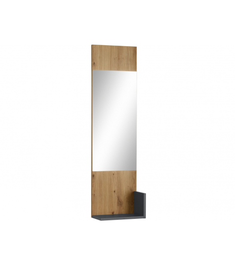 Nástěnné zrcadlo Vogue, 114 cm, dub / antracitová