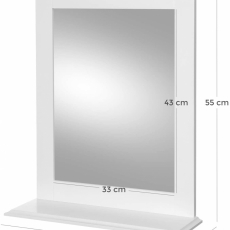 Nástenné zrkadlo Maria, 55 cm, biela - 7