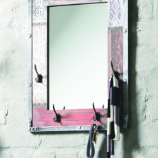 Nástenné zrkadlo so 4 háčikmi Bron, 75 cm - 3