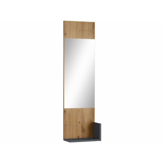 Nástenné zrkadlo Vogue, 114 cm, dub / antracitová - 1