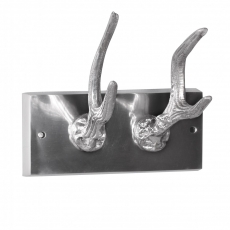 Nástenný hliníkový vešiak s 2 háčikmi Hjort, 16 cm - 1