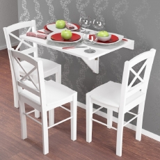 Nástenný jedálenský stôl Treno, 80 cm, biela - 2