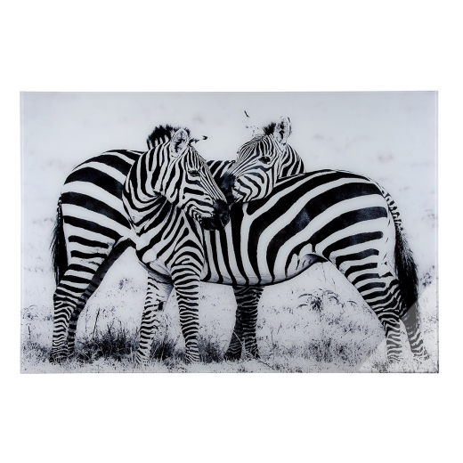 Nástěnný obraz Zebras, bílá / černá - 1