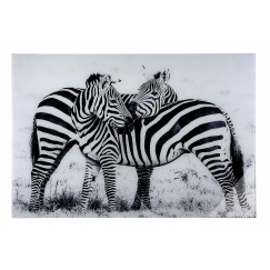 Nástěnný obraz Zebras, bílá / černá