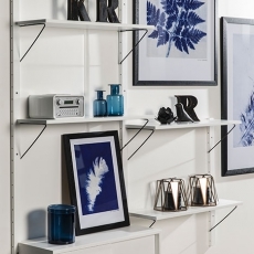 Nástenný policový systém Dellan, 158 cm, biela - 6