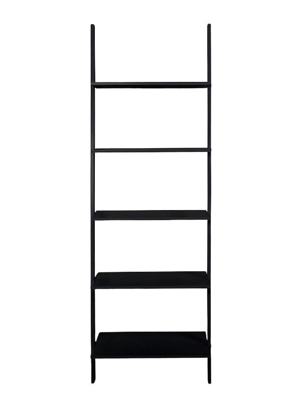 Nástěnný regál s 5 policemi Trixy, 183 cm, černá