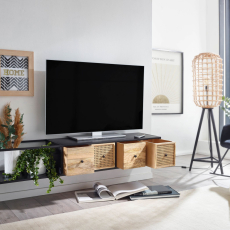 Nástěnný televizní stolek Herda, 150 cm, černá  - 7