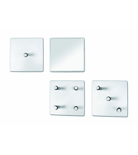 Nástěnný věšák Jordan, set 4 kusů, 15 cm, bílá