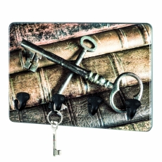 Nástěnný věšák Keys, 30 cm, hnědá - 1