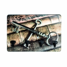 Nástěnný věšák Keys, 30 cm, hnědá - 4