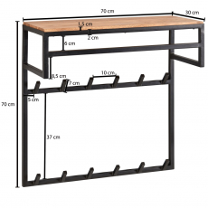 Nástěnný věšák Martes, 70 cm, akát - 4