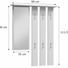 Nástěnný věšák Paris, 112 cm, dub sonoma - 3