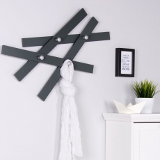 Nástěnný věšák s 4 háčky Miro, 75 cm, antracit - 1