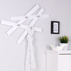 Nástěnný věšák s 4 háčky Miro, 75 cm, bílá - 1